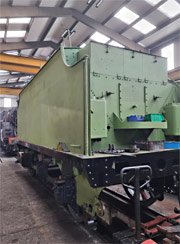Q-class tender tank and chassis temporarily re-wheeled - Steve Pilcher - Aug 2025