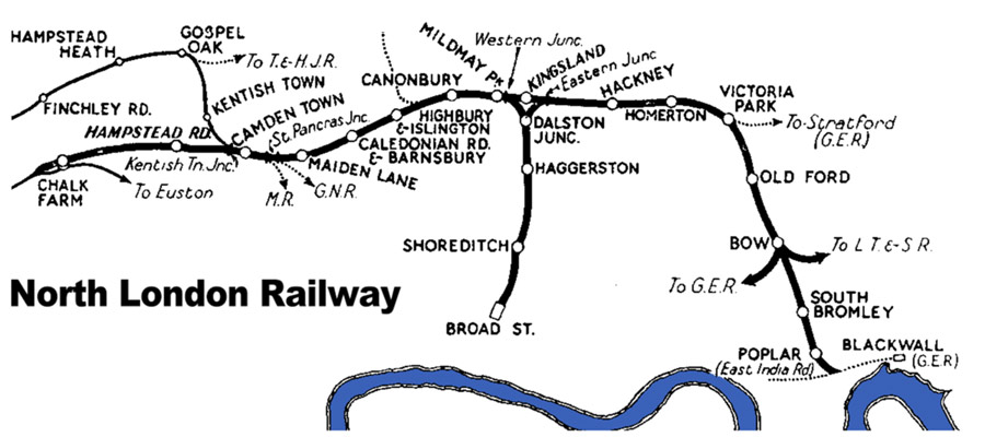 North London Railway route map