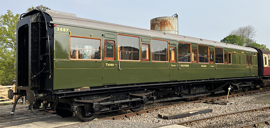 SR Maunsell Brake Third 3687 almost ready for service -  Keith Leppard - April 2025