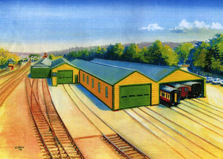 Preliminary sketch of proposed carriage shed extension - Matthew Cousins - 2008