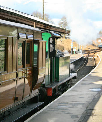 178 shunting LCDR coach 114 at Horsted Keynes - 26 February 2010 - Dave Clarke