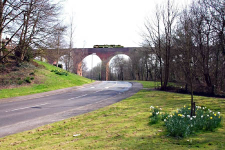 Sir Archie on the viaduct - Andrew Strongitharm and Derek Hayward - 1 April 2010