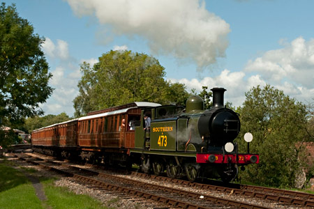 B473 with the Victorian carriages departing from Horsted Keynes - Martin Lawrence - 30 August 2010