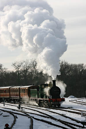 C-class No.592 arriving at Horsted Keynes with the vintage set - Tony Sullivan - 26 December 2010