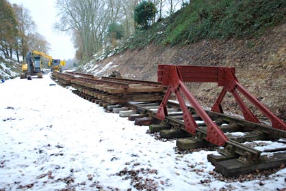Track panels for running line south from East Grinstead - Pat Plane - 8 Dec 2010