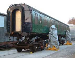 First coach lifted on jacks - David Chappell - 14 April 2010