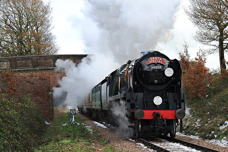 Archie with Santa Special near the top of Freshfield Bank - Michael Hopps - 5 December 2010