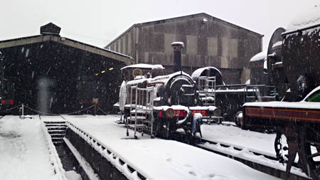 Fenchurch in the snow at Sheffield Park shed - Chrissie Nemeth - 1 December 2010