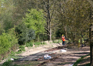 Tracklaying as seen from Hill Place Farm Bridge - Tony Sullivan - 6 May 2010