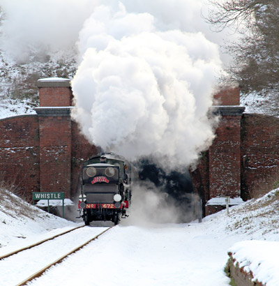672 and B473 leaving tunnel with Santa Special train - Robert Else - 24 December 2010