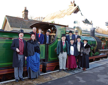 C-class with the staff of the Victorian Train at Kinscote - Derek Hayward - 2 January 2010