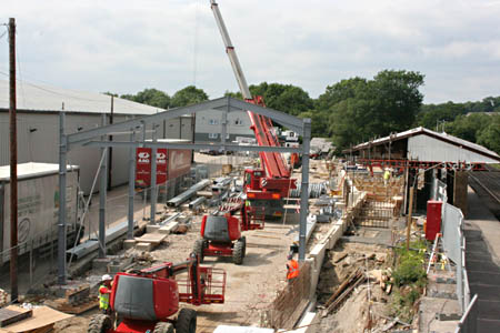 First steelwork erected at Sheffield Park - Tony Sullivan - 24 June 2010