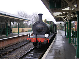 C-class 592 arrives at Kingscote - Malcolm Porter - 19 February 2011