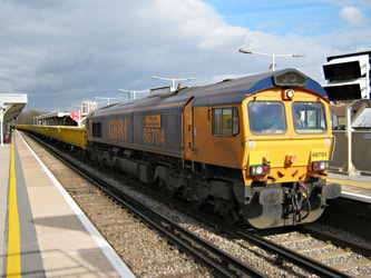 66704 with our 'Waste by Rail' train at Norwood Junction - Ian Maggs - 9 March 2011