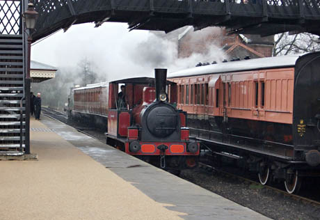 'Captain Baxter' sits in Patform 2 at Sheffield Park as the C-class waits to take its train north - Chris Thomas - 13 March 2011