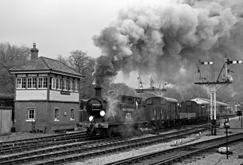 B473 with goods train at Horsted Keynes - Stephen Leek - 31 March 2011