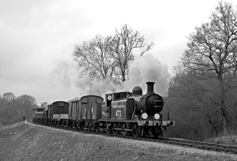 B473 with goods train - Stephen Leek - 31 March 2011