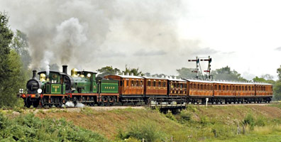 178 and 592 leaving Sheffield Park with the Victorian train - Derek Hayward - 13 Aug 2011