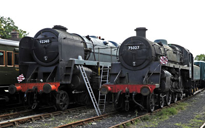 92240 and 75027 being repainted - Derek Hayward - 24 Sept 2011