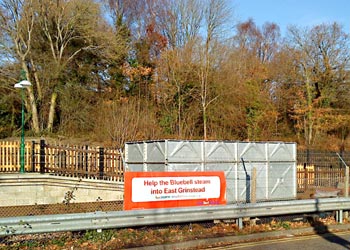 JustTextGiving banner at East Grinstead - Text 'BEXT11 £5' to 70070 - 10 Dec 2011