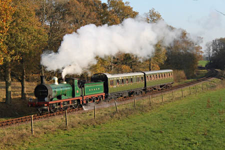 592 with two SECR carriages - Andrew Strongitharm - 19 November 2011
