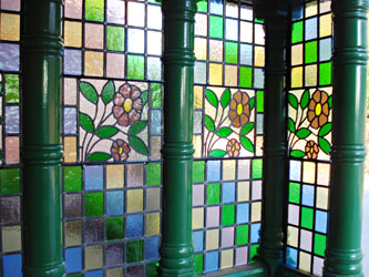 New stained glass and woodwork in Horsted Keynes porch - Ian Fribbens - 1 February 2012