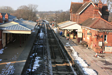 Track laid most of the way through Platform 1 at Sheffield Park - Tony Sullivan - 7 February 2012