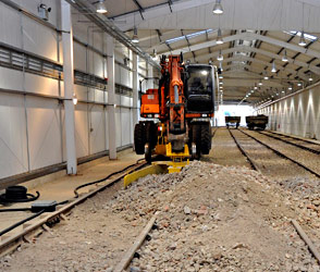 Work to finish the track in new carriage shed - Derek Hayward - 19 February 2012
