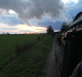 Sunset glints off the engine - Mike Lee - 14 April 2012