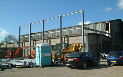 Steelwork starting to be erected at Sheffield Park - David Chappell - 1 April 2012