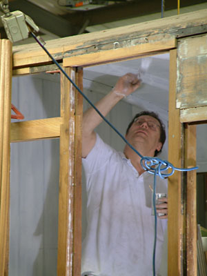 Dave Clarke painting carriage ceiling - David Chappell - 27