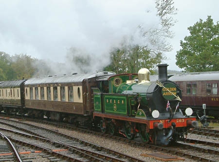 H-class with Golden Arrow at Horsted Keynes - David Chappell - 21 October 2012