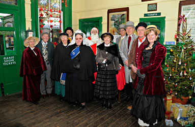 Victorian Christmas team in booking hall at Horsted Keynes - Derek Hayward - 21 December 2012