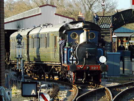 323 shunts Maunsell stock into the carriage shed - Simon Lathwell - 3 March 2013