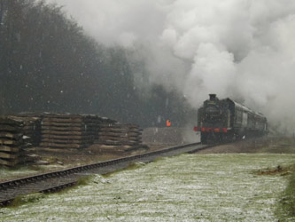 The first train in the snow - Ben French - 23 March 2013