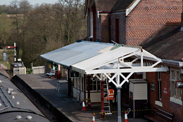 Zinc sheeting on the canopy at Sheffield Park - John Sandys - 30 April 2013