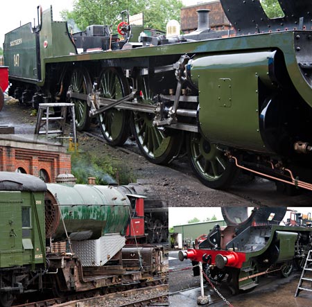S15 frames and boiler shunted out of the works - John Sandys - 28 June 2013