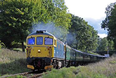 33103 with train at Vaux End - Derek Hayward - 6 Oct 2013