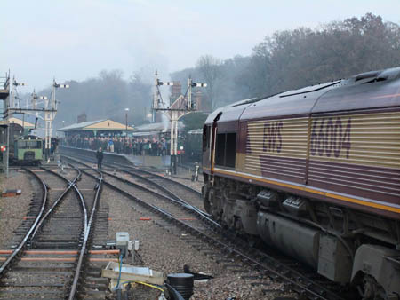 66004 brings the railtour stock into Horsted Keynes - Andy Prime - 12 December 2013