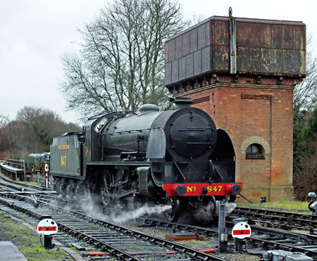 S15 847 with water tower at Sheffield Park - Kenny Felstead - 3 January 2015