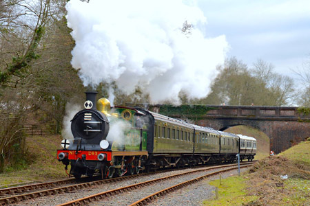 H-class with pre-war carriages at Leamland Bridge - Steve Lee - 1 February 2015