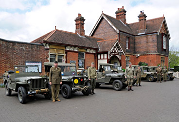 Military vehicles outside Sheffield Park station - Derek Hayward - 10 May 2015