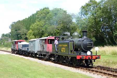 E4 with goods train - David Long - 1 August 2015