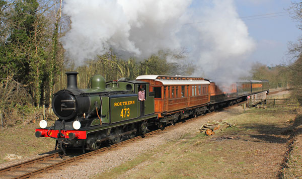 E4 at New Coombe Bridge with GN saloon and edwardian train - Peter Edwards - 13 March 2016