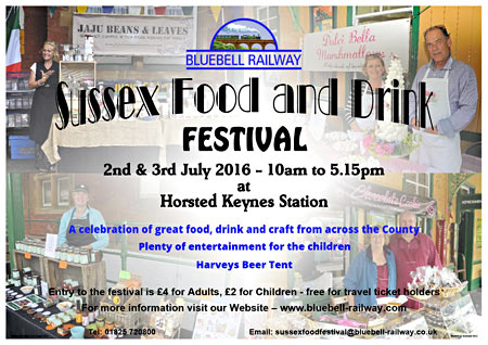 Food & Drink Festival 2-3 July at Horsted Keynes - poster by Mike Hopps
