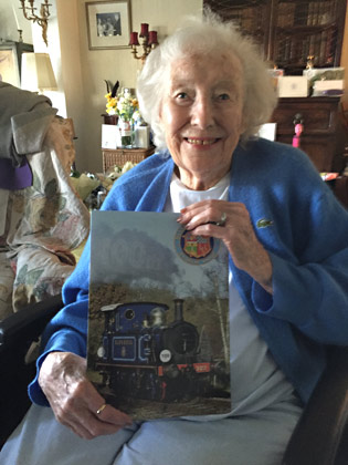 Dame Vera Lynn with her Bluebell birthday card - 25 March 2017
