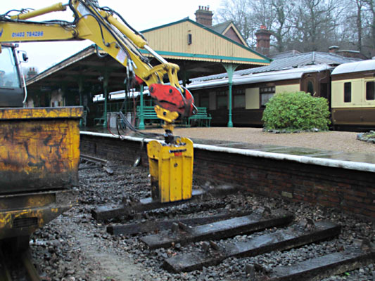 Lifting sleepers out of Platform 3 at Horsted Keynes - Bruce Healey - 1 February 2017