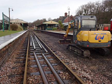 Sleepers cleared from Platform 3 at Horsted Keynes - Stewart Moon - 4 February 2017