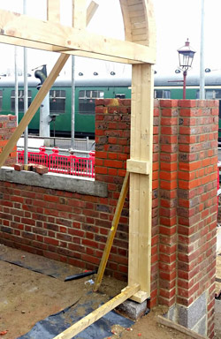 Brickwork on the new entrance to the Loco Shed, ASH Project - Martin Lawrence - 9 March 2018