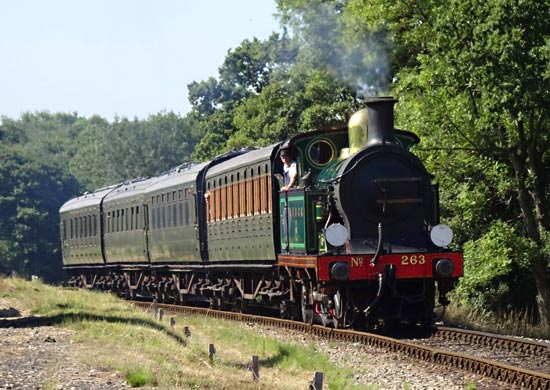 H-class arrives at Horsted Keynes - Huw Lloyd - 6 August 2018